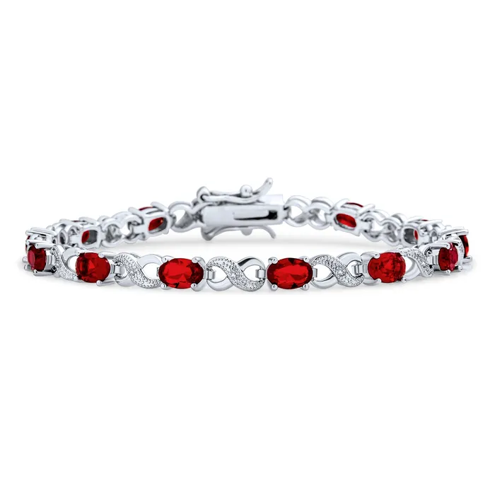 Bracelets Green Red Oval CZ Tennis Bracelet in Silver Plated Finish BlingJewelry Wholesale Bracelets Green Red Oval CZ Tennis Bracelet in Silver Plated Finish BlingJewelry Wholesale