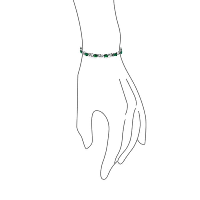 Bracelets Green Red Oval CZ Tennis Bracelet in Silver Plated Finish BlingJewelry Wholesale