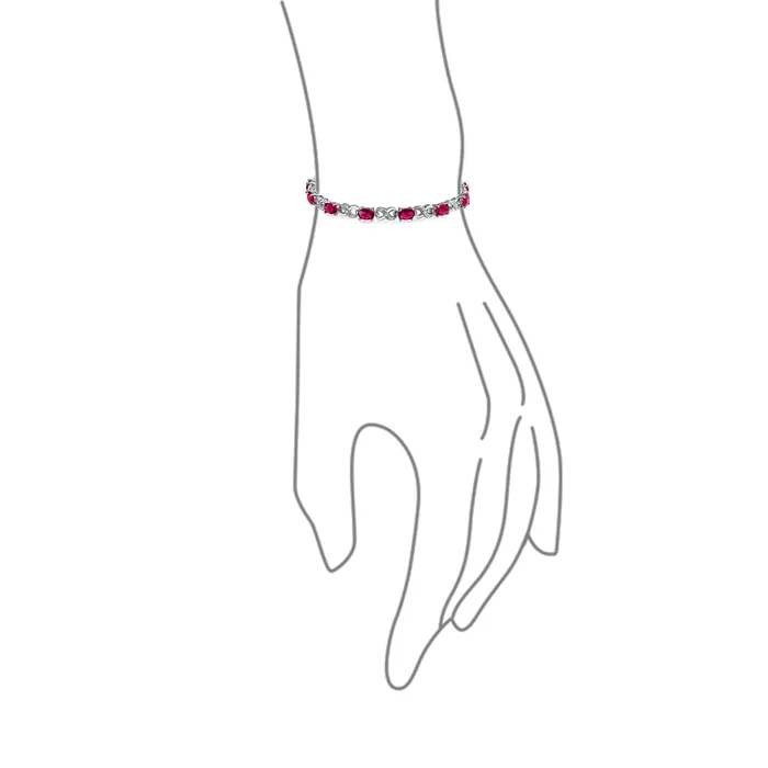 Bracelets Green Red Oval CZ Tennis Bracelet in Silver Plated Finish BlingJewelry Wholesale