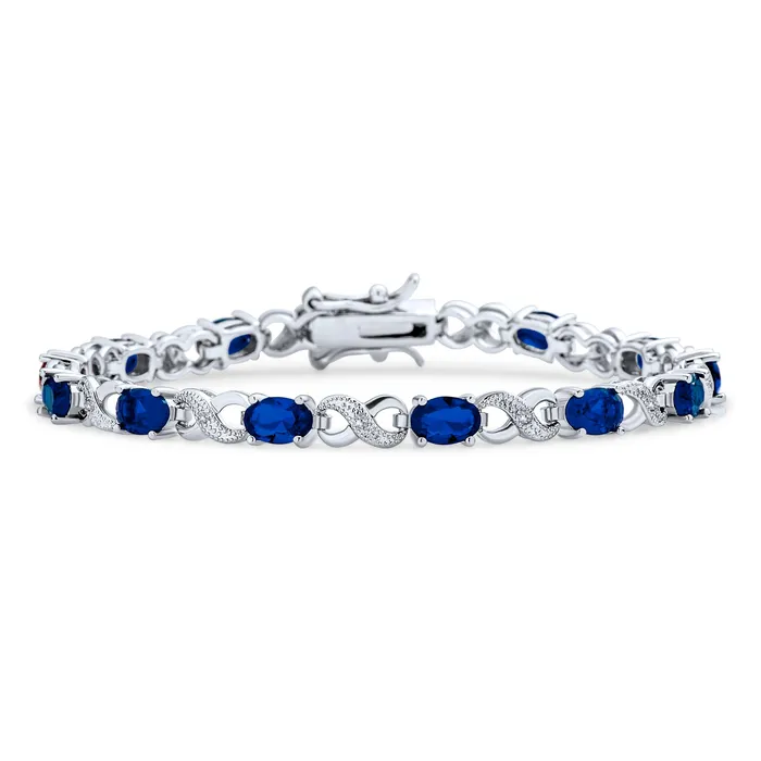 Bracelets Green Red Oval CZ Tennis Bracelet in Silver Plated Finish BlingJewelry Wholesale