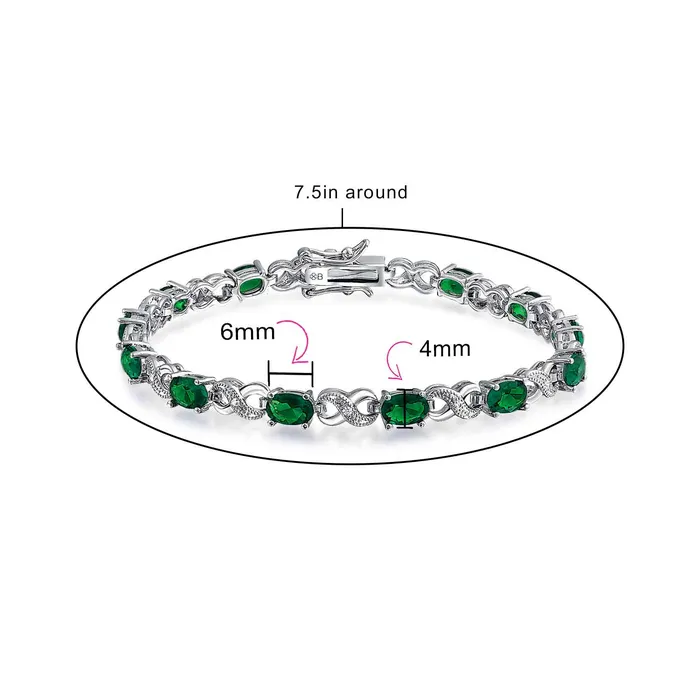 Bracelets Green Red Oval CZ Tennis Bracelet in Silver Plated Finish BlingJewelry Wholesale