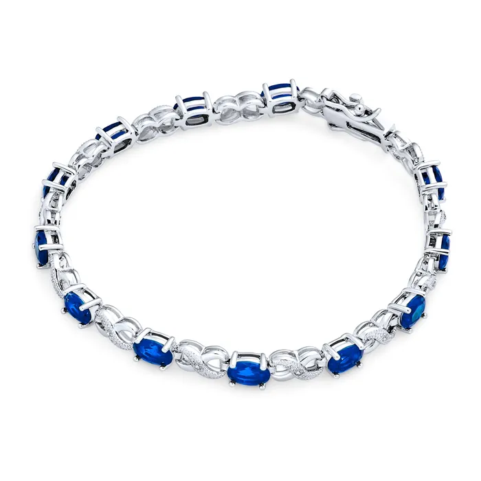 Bracelets Green Red Oval CZ Tennis Bracelet in Silver Plated Finish BlingJewelry Wholesale