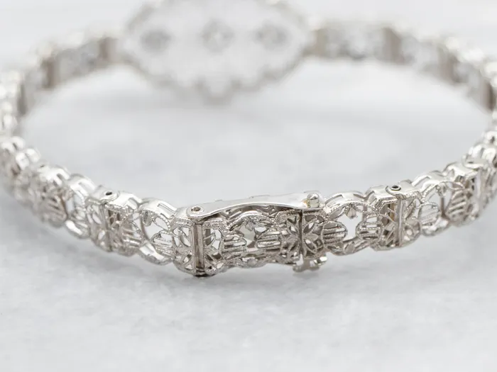Bracelets Market Square Jewelers Art Deco Diamond Filigree Bracelet