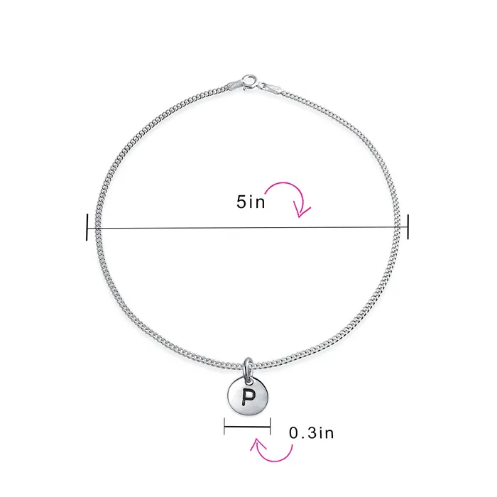 Bracelets Tiny Minimalist ABC Block Letter Anklet Ankle Bracelet Sterling Silver BlingJewelry Wholesale Bracelets Tiny Minimalist ABC Block Letter Anklet Ankle Bracelet Sterling Silver BlingJewelry Wholesale