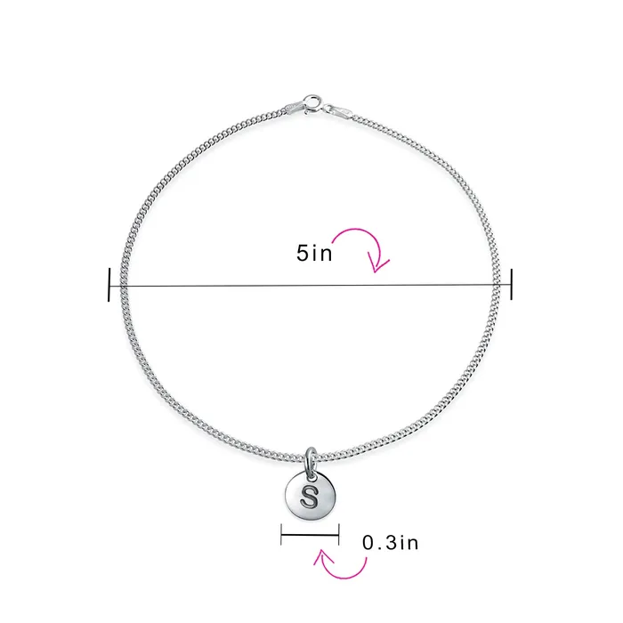 Bracelets Tiny Minimalist ABC Block Letter Anklet Ankle Bracelet Sterling Silver BlingJewelry Wholesale Bracelets Tiny Minimalist ABC Block Letter Anklet Ankle Bracelet Sterling Silver BlingJewelry Wholesale