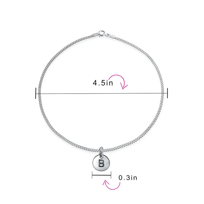 Bracelets Tiny Minimalist ABC Block Letter Anklet Ankle Bracelet Sterling Silver BlingJewelry Wholesale Bracelets Tiny Minimalist ABC Block Letter Anklet Ankle Bracelet Sterling Silver BlingJewelry Wholesale