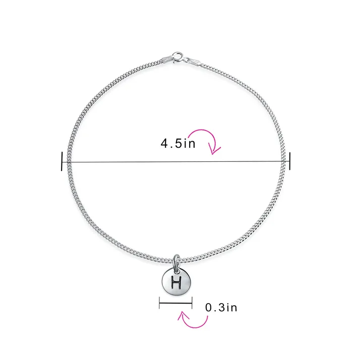Bracelets Tiny Minimalist ABC Block Letter Anklet Ankle Bracelet Sterling Silver BlingJewelry Wholesale Bracelets Tiny Minimalist ABC Block Letter Anklet Ankle Bracelet Sterling Silver BlingJewelry Wholesale