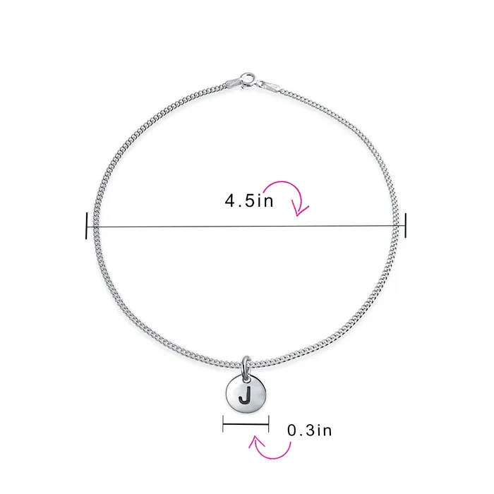 Bracelets Tiny Minimalist ABC Block Letter Anklet Ankle Bracelet Sterling Silver BlingJewelry Wholesale Bracelets Tiny Minimalist ABC Block Letter Anklet Ankle Bracelet Sterling Silver BlingJewelry Wholesale