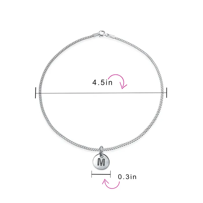 Bracelets Tiny Minimalist ABC Block Letter Anklet Ankle Bracelet Sterling Silver BlingJewelry Wholesale Bracelets Tiny Minimalist ABC Block Letter Anklet Ankle Bracelet Sterling Silver BlingJewelry Wholesale