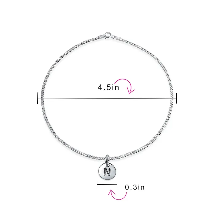 Bracelets Tiny Minimalist ABC Block Letter Anklet Ankle Bracelet Sterling Silver BlingJewelry Wholesale Bracelets Tiny Minimalist ABC Block Letter Anklet Ankle Bracelet Sterling Silver BlingJewelry Wholesale