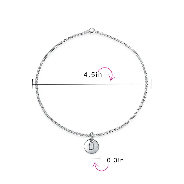 Bracelets Tiny Minimalist ABC Block Letter Anklet Ankle Bracelet Sterling Silver BlingJewelry Wholesale Bracelets Tiny Minimalist ABC Block Letter Anklet Ankle Bracelet Sterling Silver BlingJewelry Wholesale