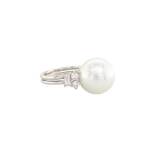 CH Collection White South Sea Pearl Diamond Ring Rings