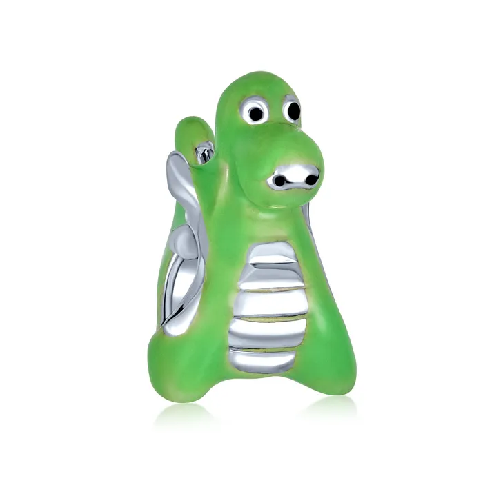 Friendly Green Dinosaur Charm Bead Sterling Silver for European Bracelet BlingJewelry Wholesale Bracelets Friendly Green Dinosaur Charm Bead Sterling Silver for European Bracelet BlingJewelry Wholesale Bracelets