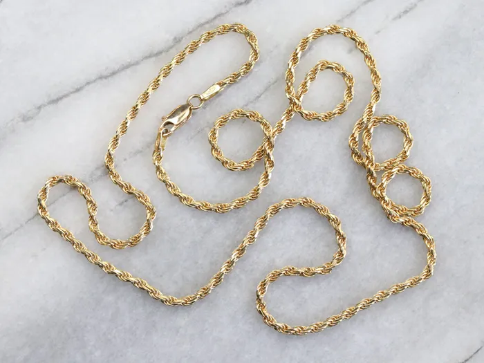 Italian 18K Yellow Gold Rope Chain Market Square Jewelers PreStyled Sets Italian 18K Yellow Gold Rope Chain Market Square Jewelers PreStyled Sets