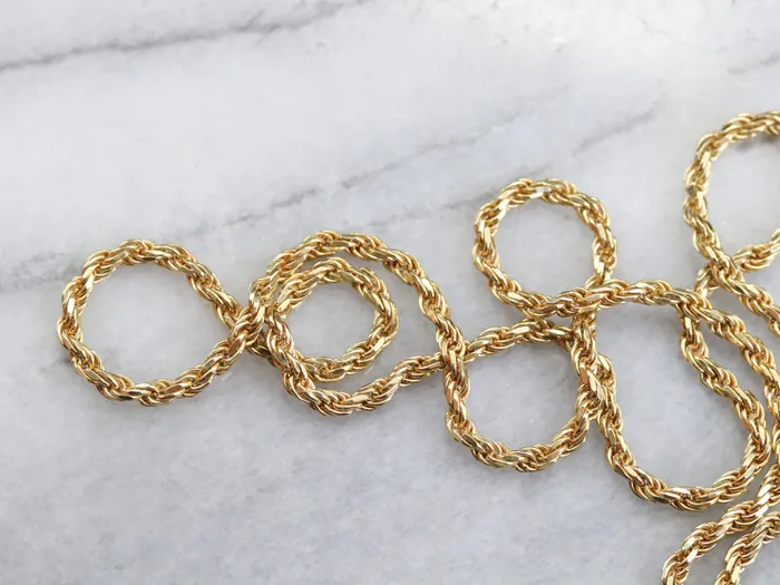 Italian 18K Yellow Gold Rope Chain Market Square Jewelers PreStyled Sets Italian 18K Yellow Gold Rope Chain Market Square Jewelers PreStyled Sets