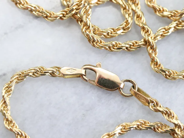Italian 18K Yellow Gold Rope Chain Market Square Jewelers PreStyled Sets Italian 18K Yellow Gold Rope Chain Market Square Jewelers PreStyled Sets