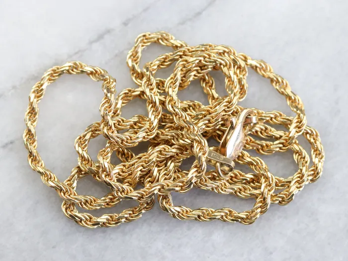 Italian 18K Yellow Gold Rope Chain Market Square Jewelers PreStyled Sets Italian 18K Yellow Gold Rope Chain Market Square Jewelers PreStyled Sets