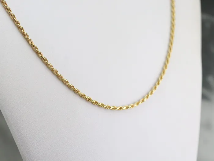 Italian 18K Yellow Gold Rope Chain Market Square Jewelers PreStyled Sets Italian 18K Yellow Gold Rope Chain Market Square Jewelers PreStyled Sets