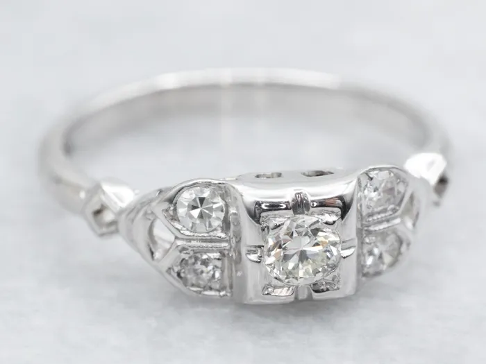 Late 1930s Diamond Engagement Ring Market Square Jewelers Rings