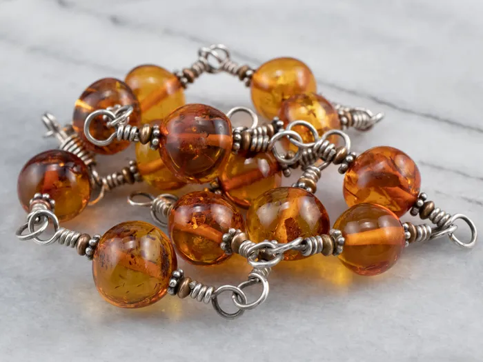 Market Square Jewelers Beaded Amber Mix Metal Necklace Necklaces Market Square Jewelers Beaded Amber Mix Metal Necklace Necklaces