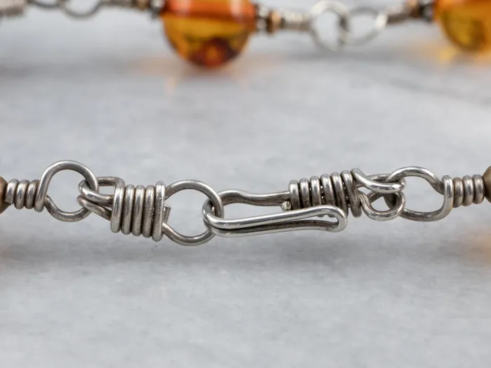 Market Square Jewelers Beaded Amber Mix Metal Necklace Necklaces Market Square Jewelers Beaded Amber Mix Metal Necklace Necklaces