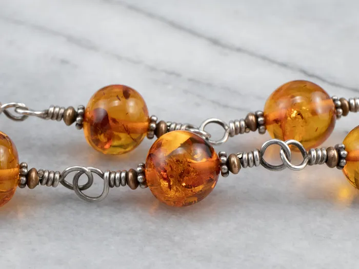 Market Square Jewelers Beaded Amber Mix Metal Necklace Necklaces Market Square Jewelers Beaded Amber Mix Metal Necklace Necklaces