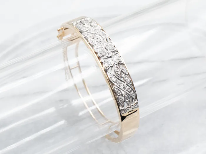 Market Square Jewelers Bracelets Old Mine Cut and Single Cut Diamond Hinged Bangle Bracelet Market Square Jewelers Bracelets Old Mine Cut and Single Cut Diamond Hinged Bangle Bracelet