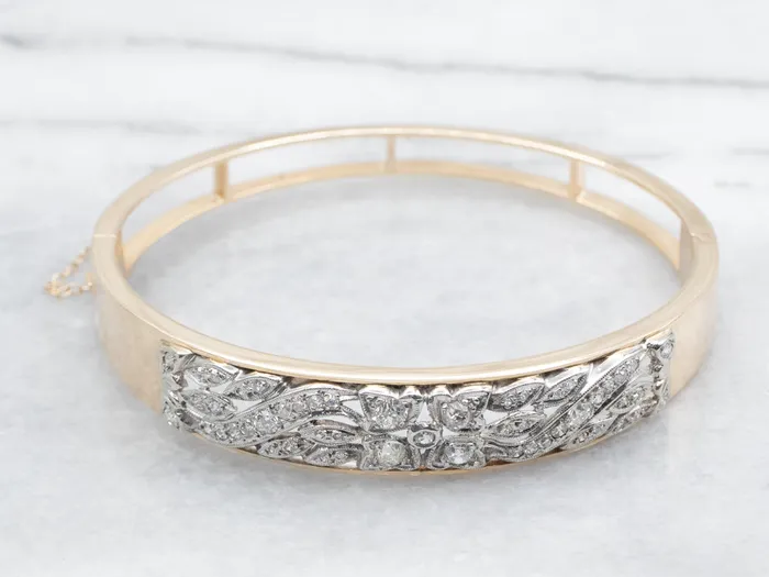Market Square Jewelers Bracelets Old Mine Cut and Single Cut Diamond Hinged Bangle Bracelet Market Square Jewelers Bracelets Old Mine Cut and Single Cut Diamond Hinged Bangle Bracelet