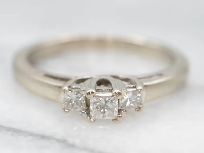 Market Square Jewelers Rings Elegant Three Stone Diamond Engagement Ring