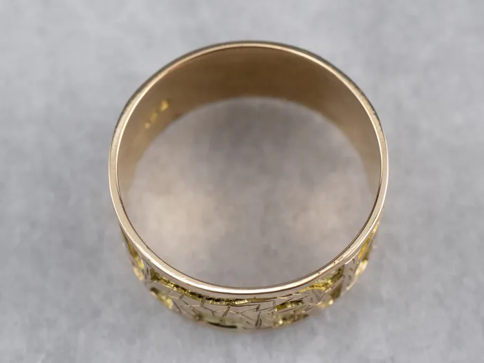 Market Square Jewelers Rings Two Tone 18K Gold African Safari Cigar Band