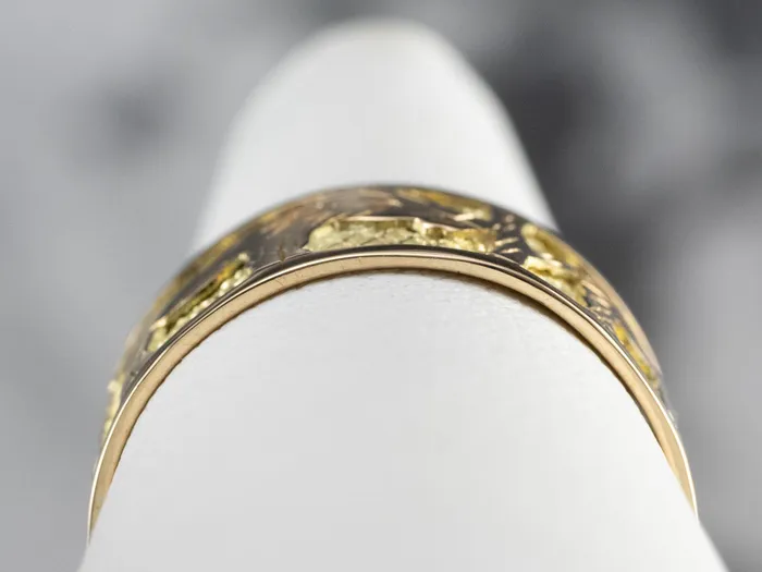 Market Square Jewelers Rings Two Tone 18K Gold African Safari Cigar Band