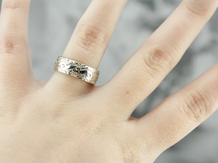 Market Square Jewelers Rings Vintage Gold Pattern Band