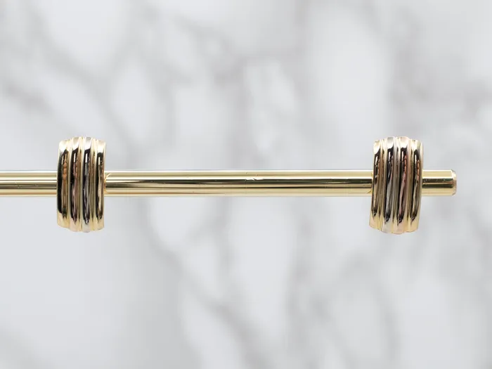 Market Square Jewelers Tricolor 18 Karat Gold Ribbed Stud Earrings Earrings Market Square Jewelers Tricolor 18 Karat Gold Ribbed Stud Earrings Earrings