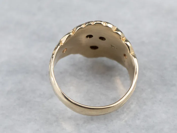 MSJ Office Rings Unisex Gold Diamond Lion Head Ring