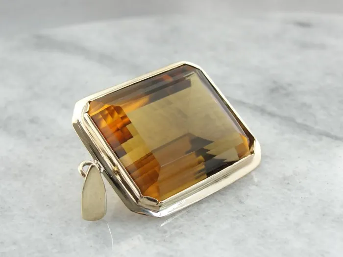 Necklaces Bold Statement Smoky Quartz Pendant in Yellow Gold Market Square Jewelers Necklaces Bold Statement Smoky Quartz Pendant in Yellow Gold Market Square Jewelers