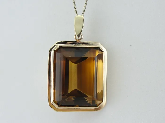 Necklaces Bold Statement Smoky Quartz Pendant in Yellow Gold Market Square Jewelers Necklaces Bold Statement Smoky Quartz Pendant in Yellow Gold Market Square Jewelers
