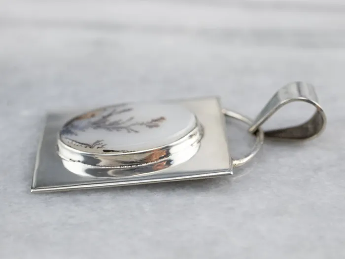 Necklaces Sterling Silver Dendritic Agate Pendant Market Square Jewelers Necklaces Sterling Silver Dendritic Agate Pendant Market Square Jewelers