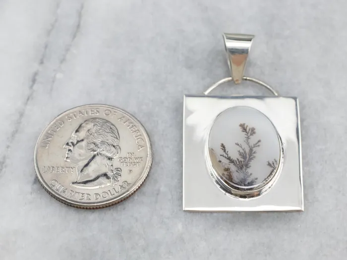 Necklaces Sterling Silver Dendritic Agate Pendant Market Square Jewelers Necklaces Sterling Silver Dendritic Agate Pendant Market Square Jewelers