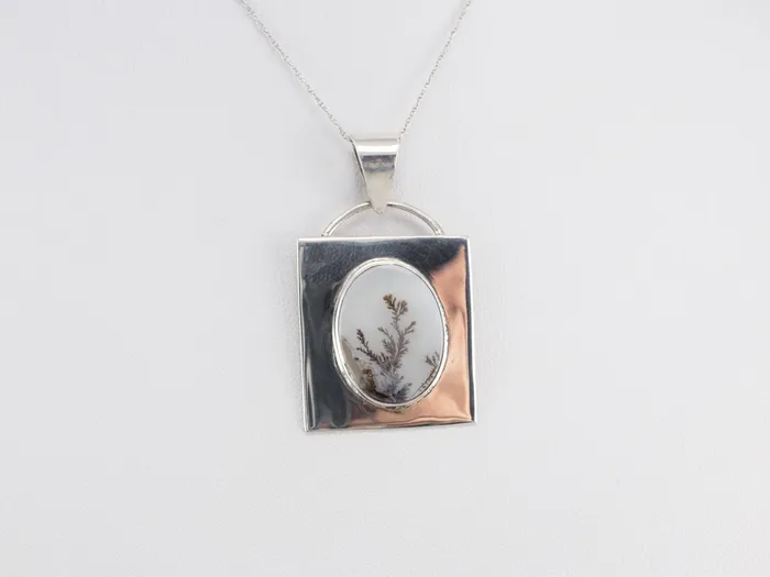 Necklaces Sterling Silver Dendritic Agate Pendant Market Square Jewelers Necklaces Sterling Silver Dendritic Agate Pendant Market Square Jewelers