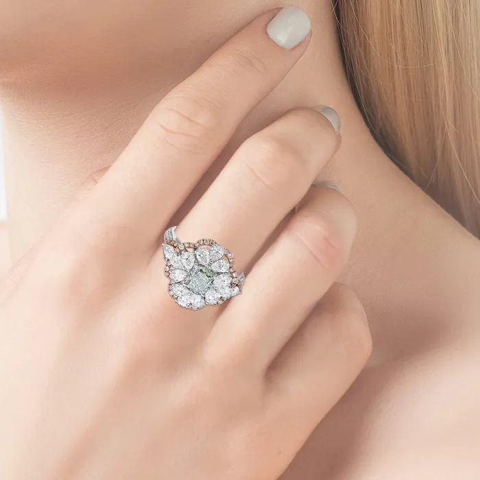 Rings CH Collection Fancy Color Flower Diamond Ring