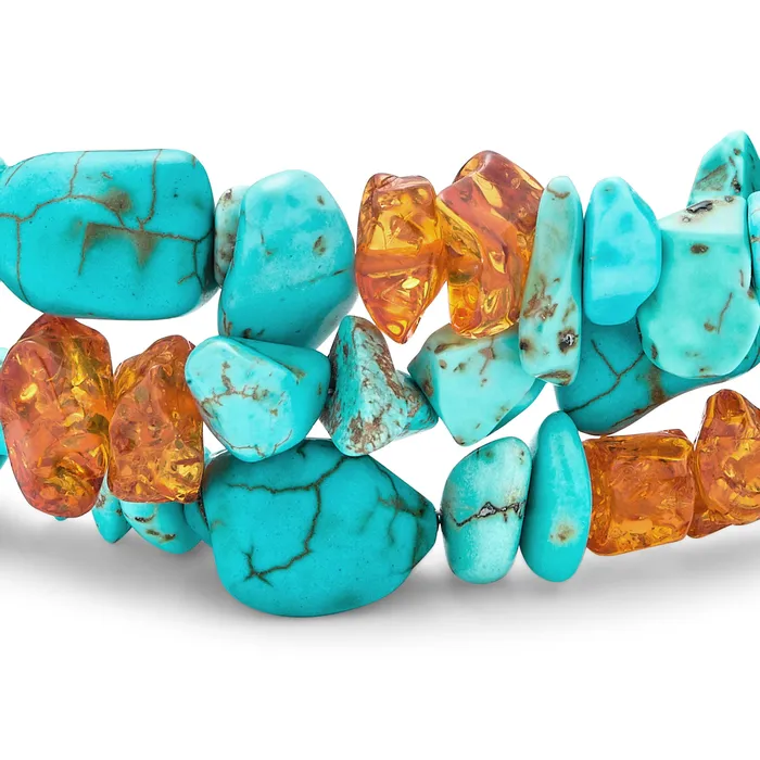 Statement Blue Turquoise Amber Resin Multi Strand Bracelet with Silver Clasp BlingJewelry Wholesale Bracelets Statement Blue Turquoise Amber Resin Multi Strand Bracelet with Silver Clasp BlingJewelry Wholesale Bracelets