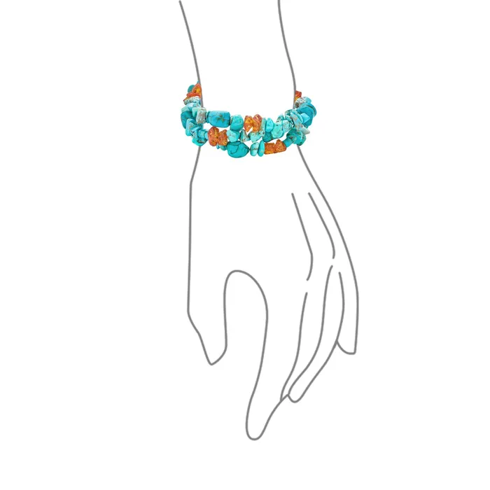 Statement Blue Turquoise Amber Resin Multi Strand Bracelet with Silver Clasp BlingJewelry Wholesale Bracelets Statement Blue Turquoise Amber Resin Multi Strand Bracelet with Silver Clasp BlingJewelry Wholesale Bracelets