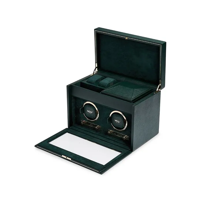 Watches Wolf Wolf British Racing Green Double Watch Winder Watches Wolf Wolf British Racing Green Double Watch Winder