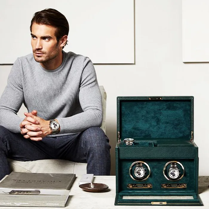 Watches Wolf Wolf British Racing Green Double Watch Winder Watches Wolf Wolf British Racing Green Double Watch Winder