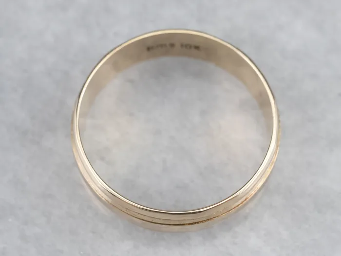 Yellow Gold Ridged Band Market Square Jewelers Rings