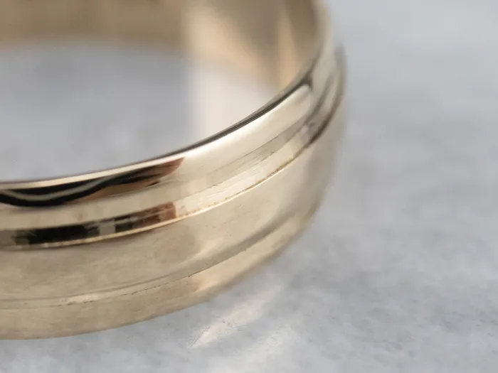 Yellow Gold Ridged Band Market Square Jewelers Rings