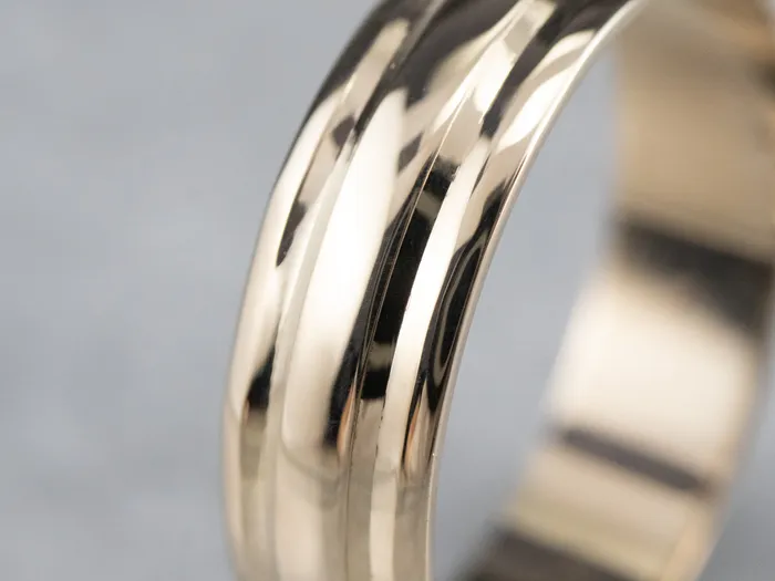 Yellow Gold Ridged Band Market Square Jewelers Rings