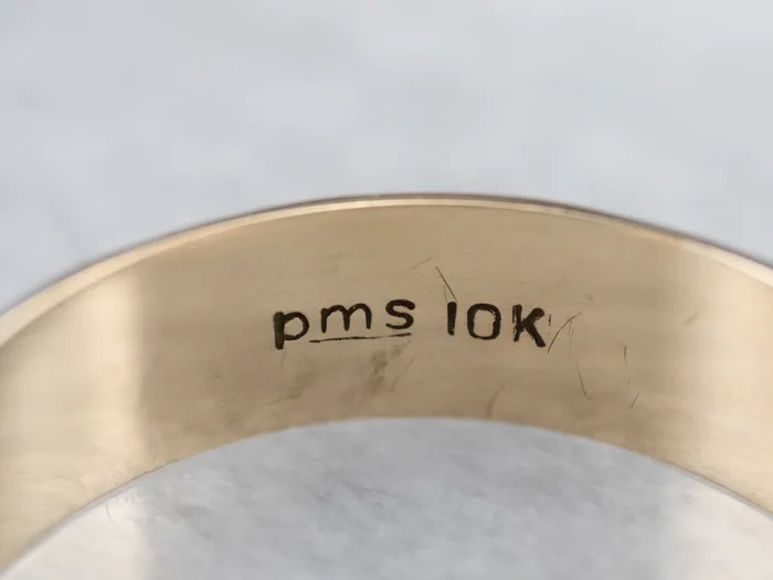 Yellow Gold Ridged Band Market Square Jewelers Rings
