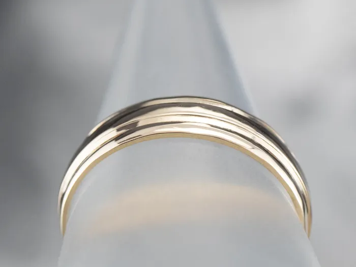 Yellow Gold Ridged Band Market Square Jewelers Rings