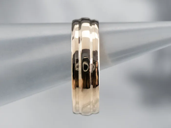 Yellow Gold Ridged Band Market Square Jewelers Rings